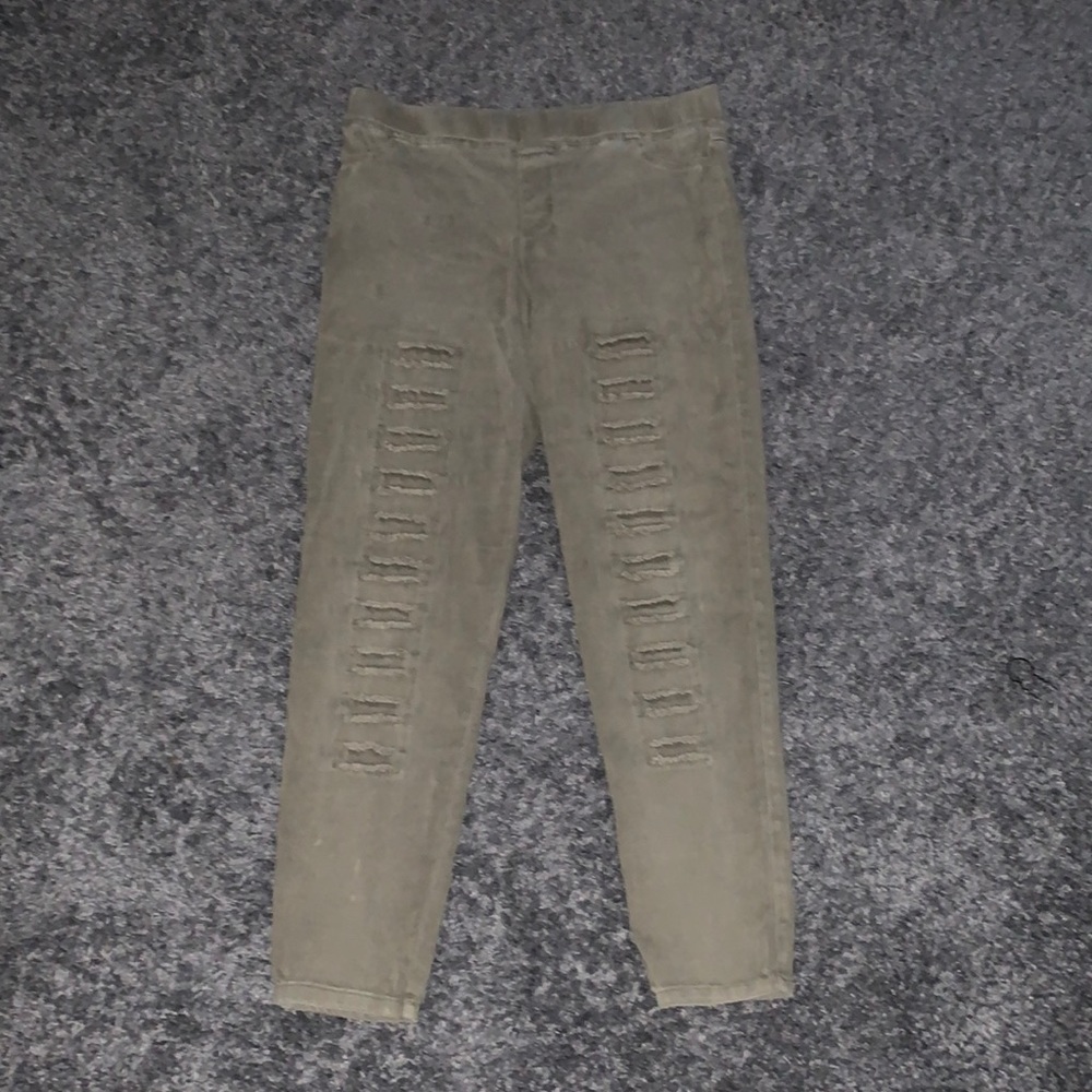 Tan Jeans W/ Patched Rips